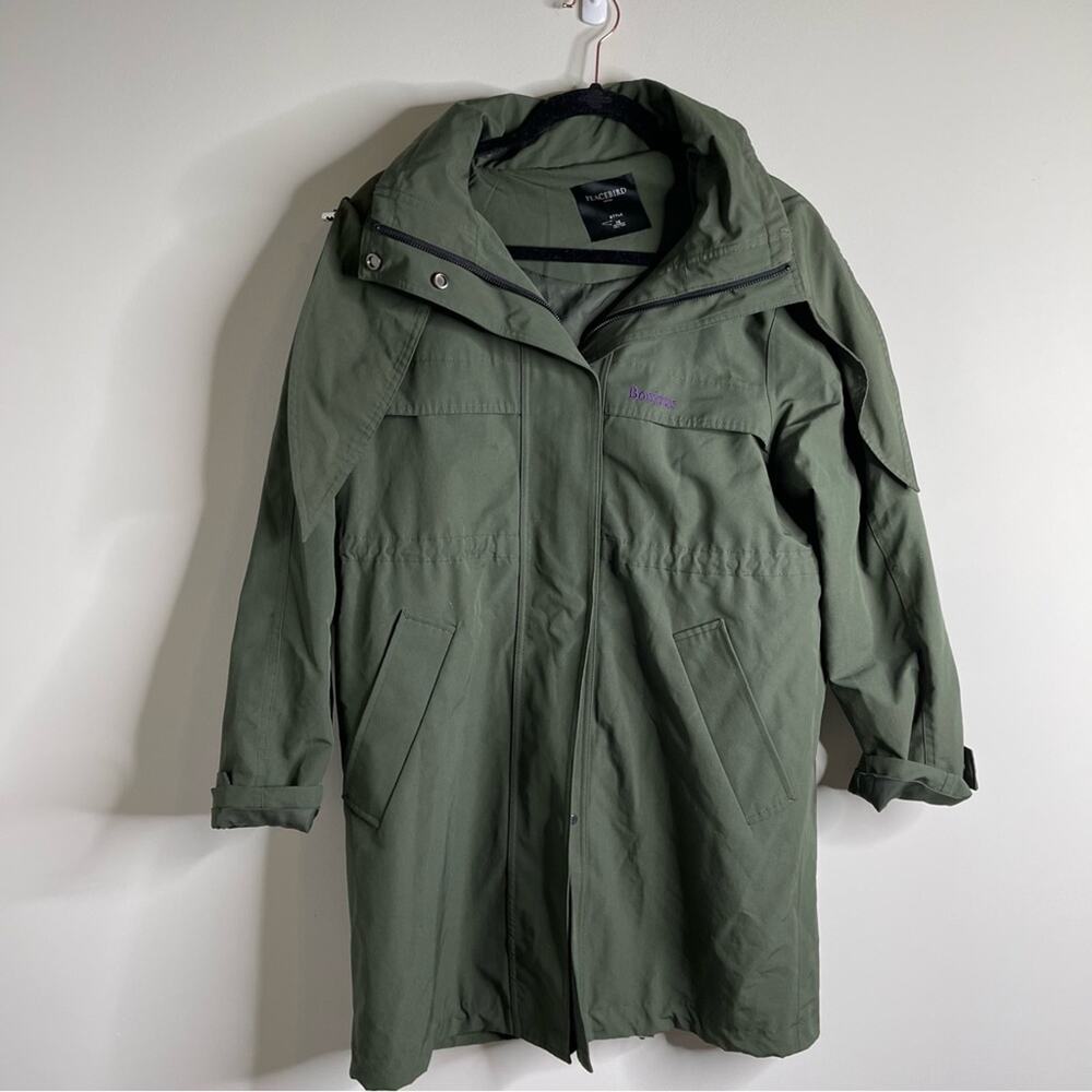 Peacebird green utility military long jacket size XS women’s minimalist‎